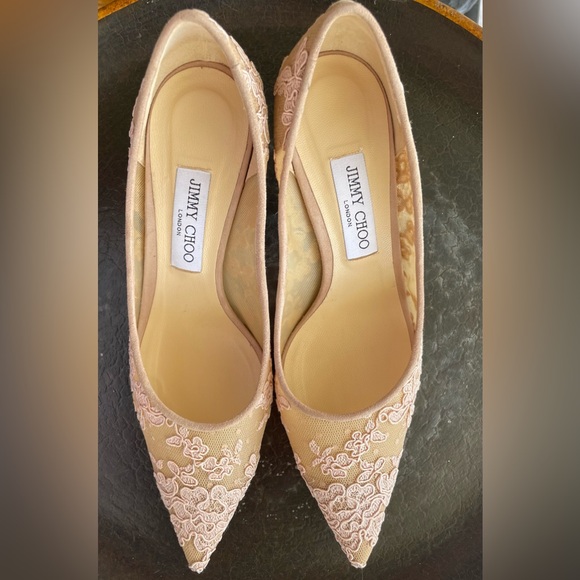 🌸HP🌸Jimmy Choo Love Ballet Blush Lace Pumps - Picture 5 of 13